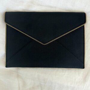 Rebecca Minkoff Black Leather Leo Envelope Clutch